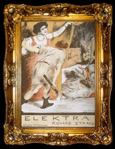 framed  camille saint the  frontispiece to the  original piano score of elektra designed by louis corinth, ta009-2